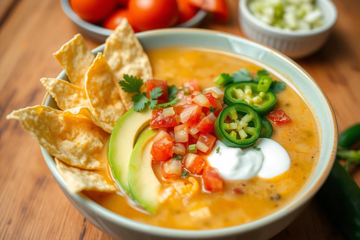 How to garnish tortilla soup?