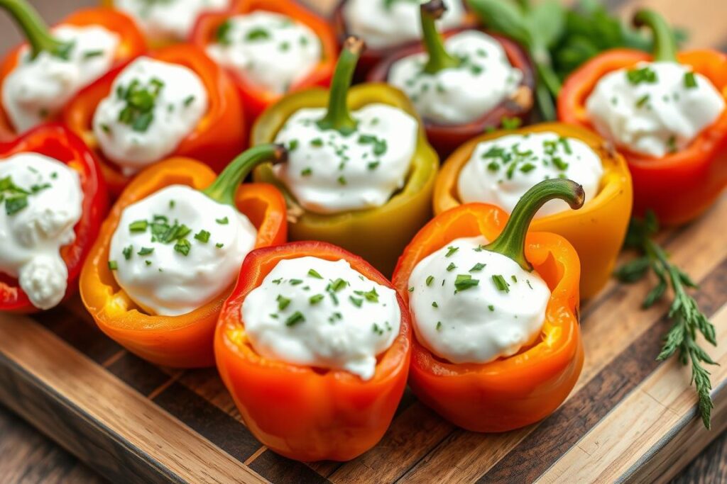 Mini Bell Peppers with Cream Cheese Filling