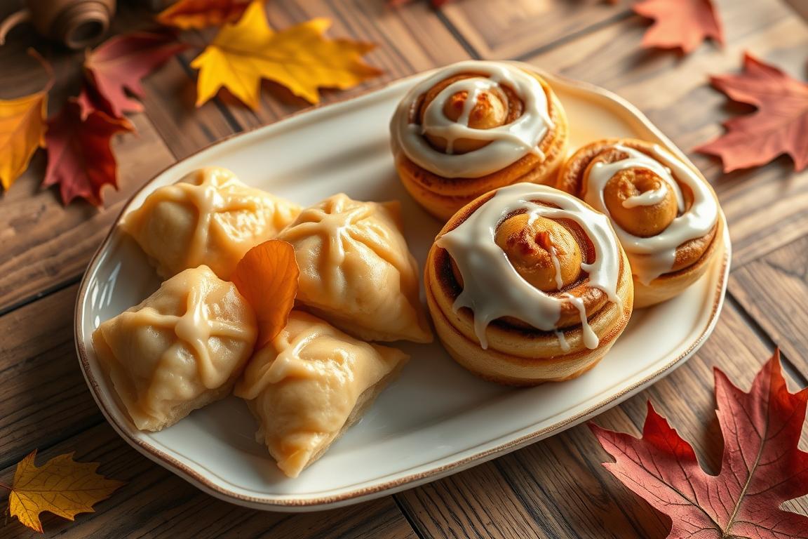 apple dumplings with cinnamon rolls