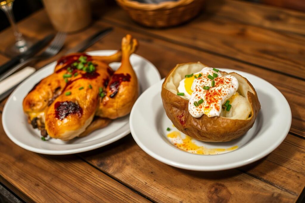 chicken and baked potato